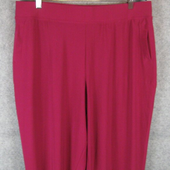 Attitudes by Renee Como Jersey Straight Leg Pants Size XL Fuchsia NEW - Picture 2 of 6